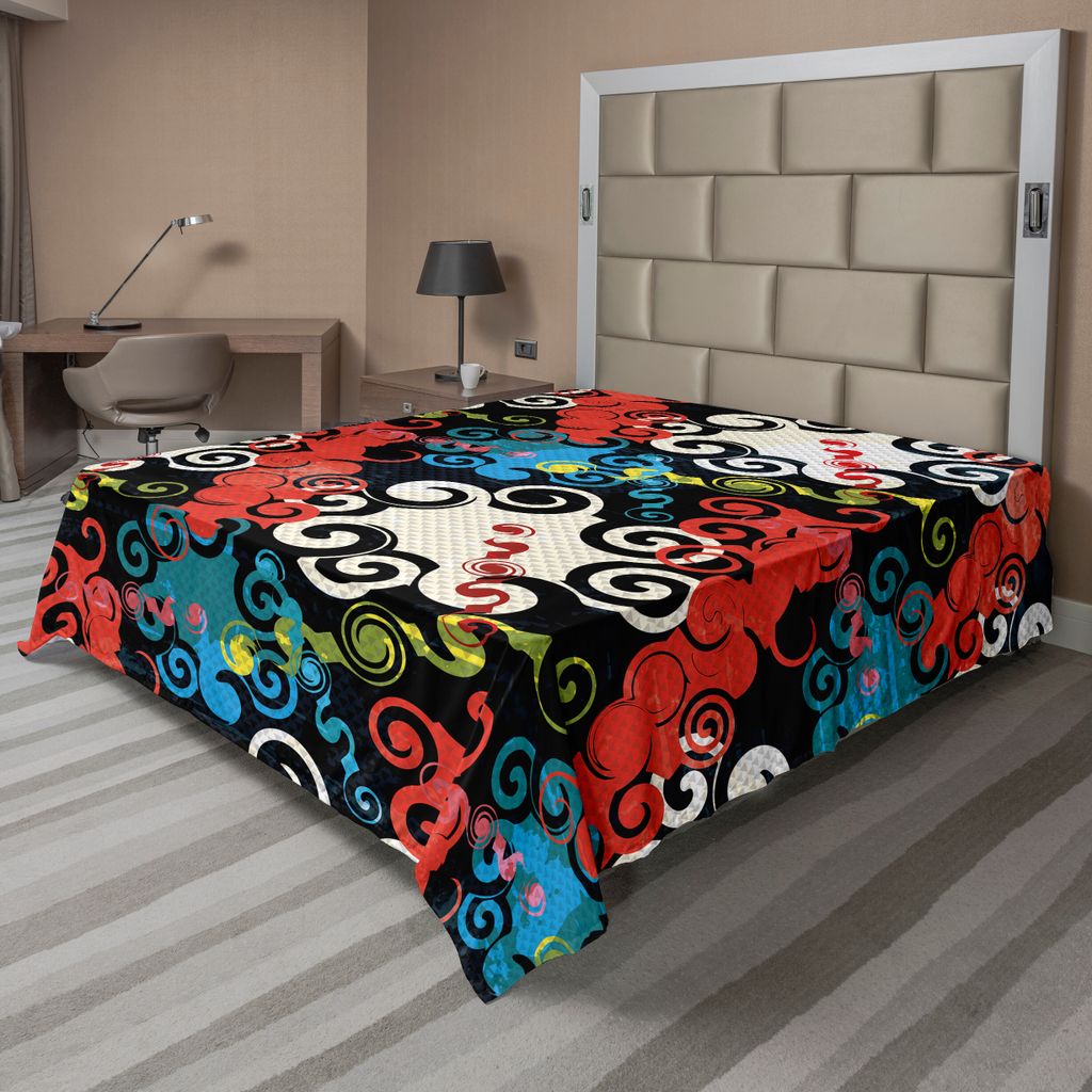 ABAKUHAUS Psychedelisch Bettlaken, Dunkles Bildet Graffiti Inspirations Schmutz Art Straßen Kunst Kultur Druck, weiches bequemes oberes Bettlaken ...