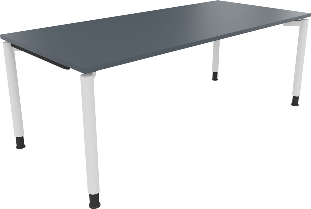 Schreibtisch Vierfuß Rundrohr B2000xT900xH680-820 ws/Lavagrau