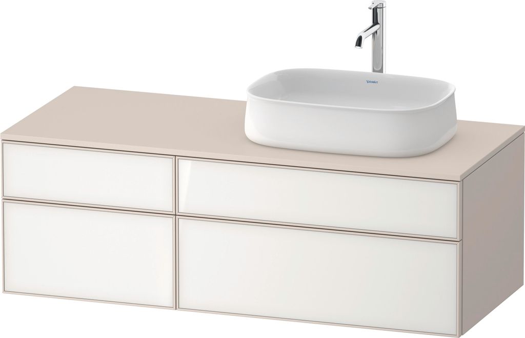 Duravit Zencha Konsolenwaschtischunterbau, 1300x550mm, 2 Auszüge, 2 Schubkästen, 1 Ausschnitt rechts, ZE4827064830000