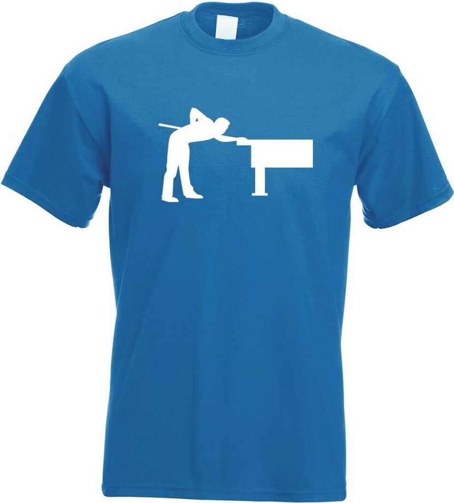 Kiwistar - T-Shirt - royal - Billard Pool Spieler Figur Motiv Bedruckt Funshirt Design Print - mit Motiv Bedruckt - Funshirt Design - Sport - Freiz...