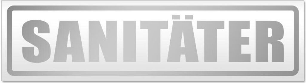 Kiwistar Sanitäter Magnetschild Schild magnetisch - 60cm Silber - Magnetfolie für Auto PKW Kfz