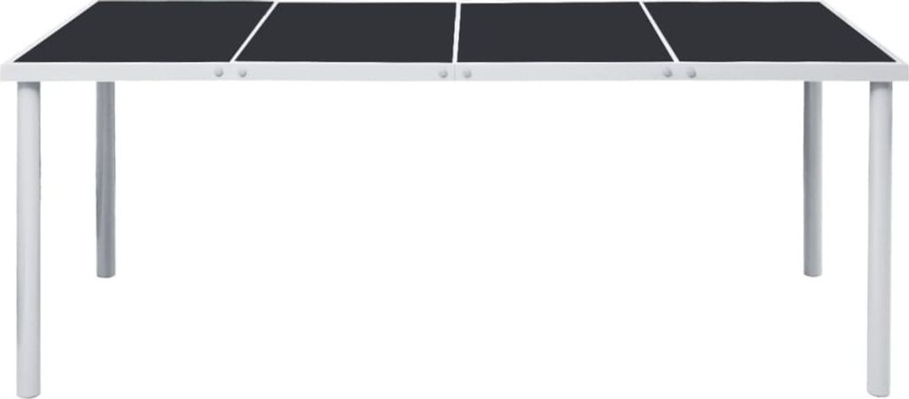 vidaXL Tavolo da pranzo da giardino 190 x 90 x 74 cm nero Immagine del prodotto 