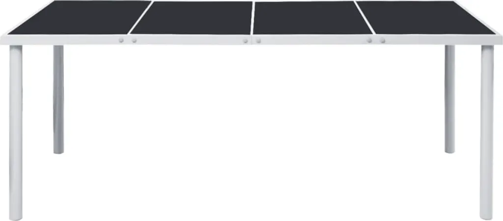 Grande Table de Salle à Manger d'Extérieur Noire 190cm pour la Terrasse
