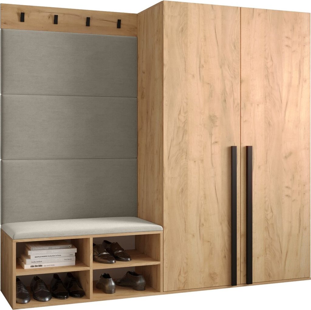 Garderobe MIRO Set 5 mit gepolsterten Paneelen Industrial Produktbild 