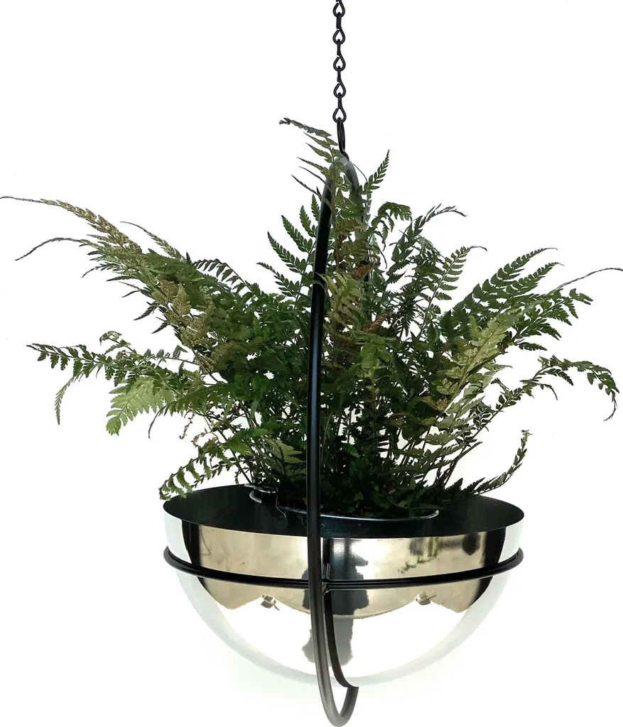 Pot de fleurs intérieur suspendu argent design vertical 78 cm - 4