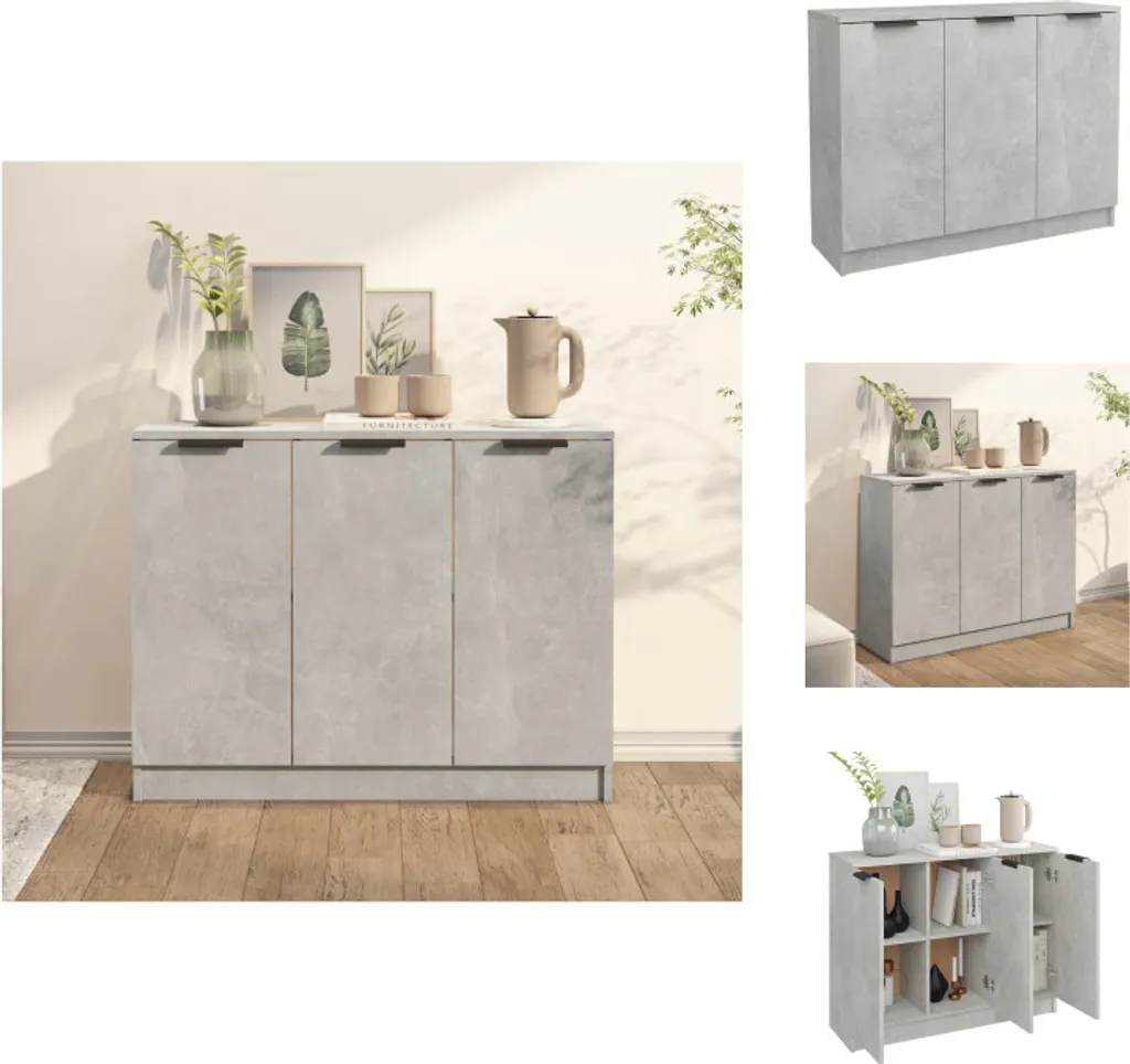 Buffet gris béton 90,5x30x70 cm : gagnez de la place avec style