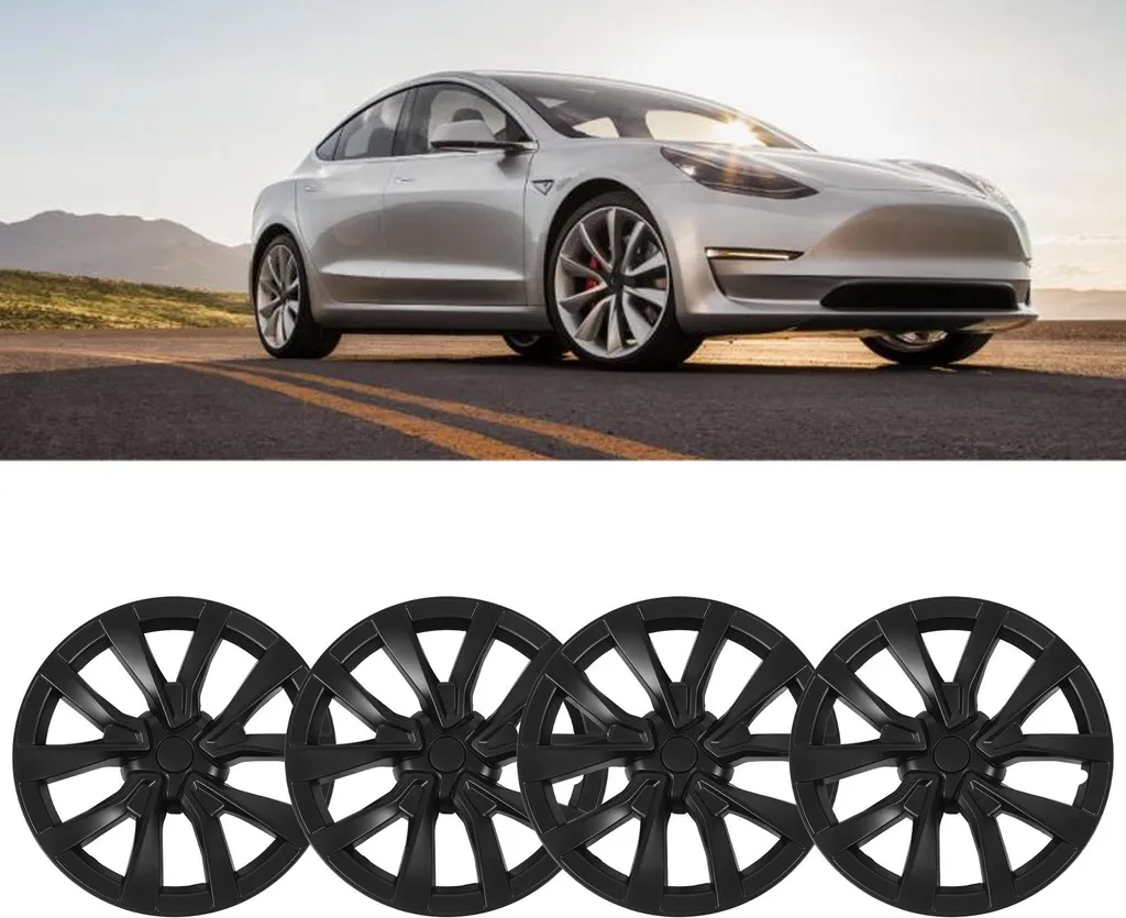Pack de 4 Enjoliveurs 18'' Tesla Model 3 pour Protection des Jantes