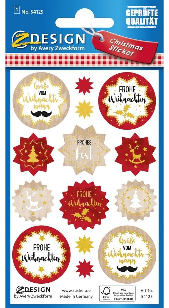 AVERY Zweckform ZDesign Weihnachts-Sticker "Wünsche" 1 Produktbild 
