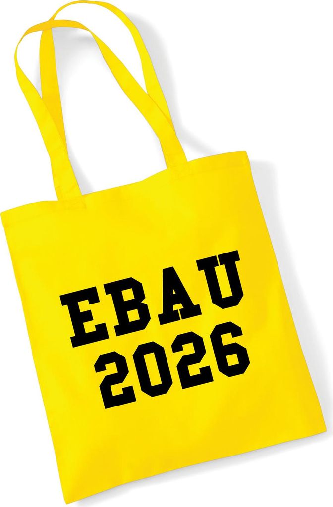 Huuraa Jutebeutel EBAU 2026 Abschluss Spanien 10 Liter Yellow Baumwolle Tasche Geschenkidee