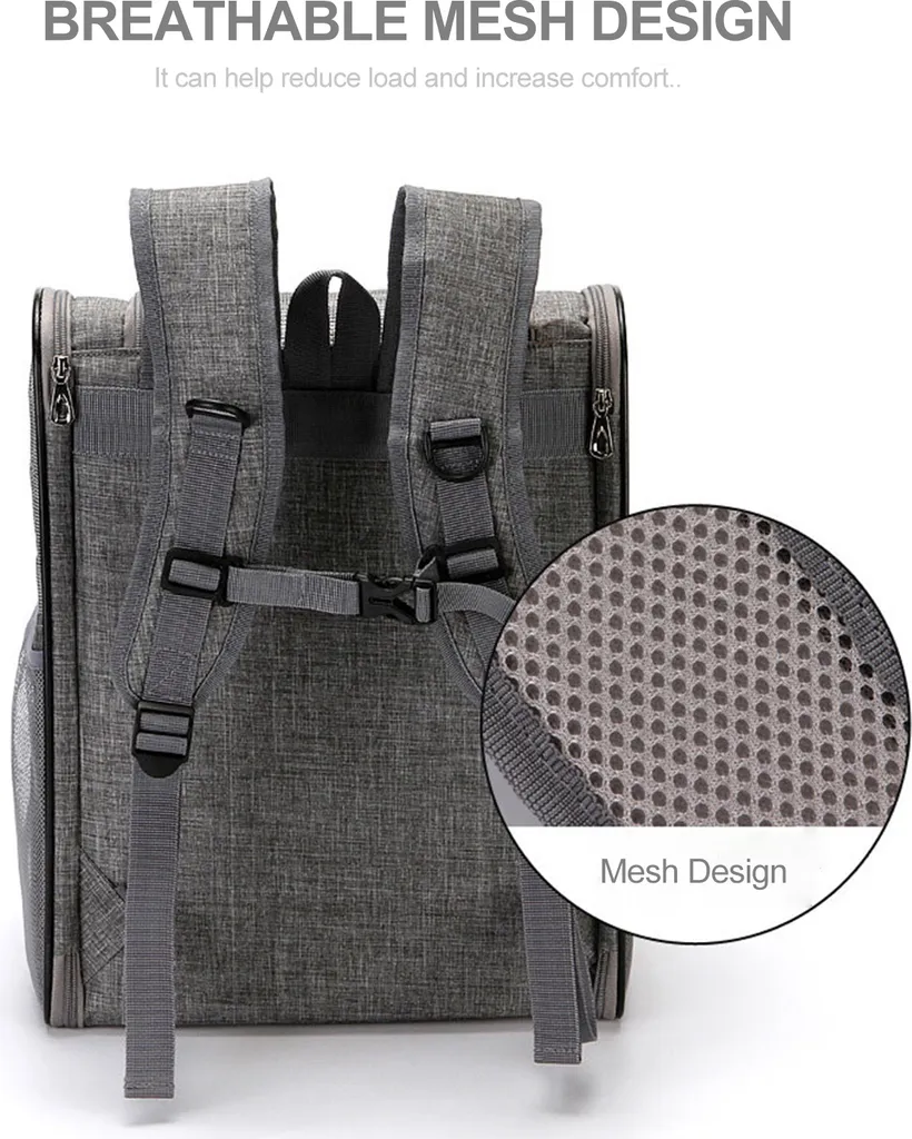 Sac de transport chat confortable - Solution maille anti-stress rando - 3