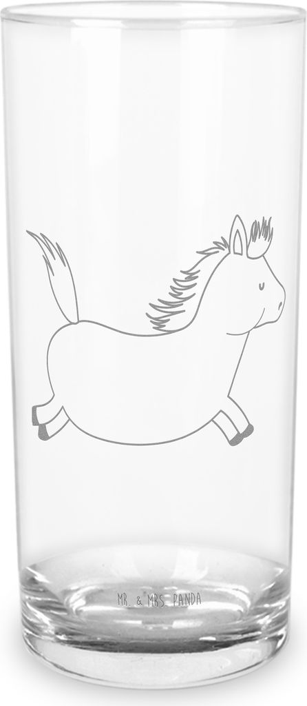 Mr. & Mrs. Panda Glas Pferd Springen 200 ml - Transparent - Geschenk, Reiten, Pferdestall, Stall, Pferde, Tumbler, Cocktailglas, Bauernhof, Wasserg...
