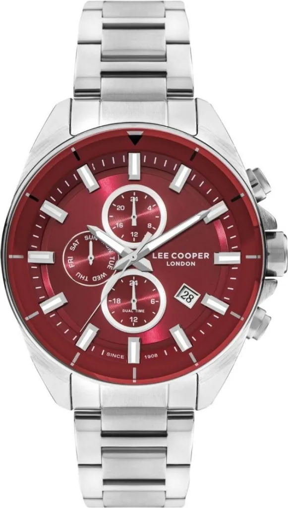 Montre homme rouge avec bracelet en silicone Lee Cooper LC07830.380