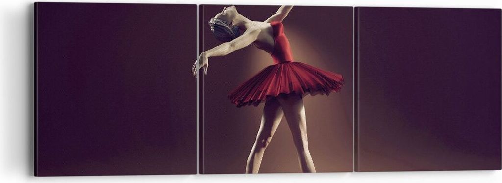 Bild auf Leinwand - Leinwandbild - 3 Teile - Ballerina Rot Produktbild 