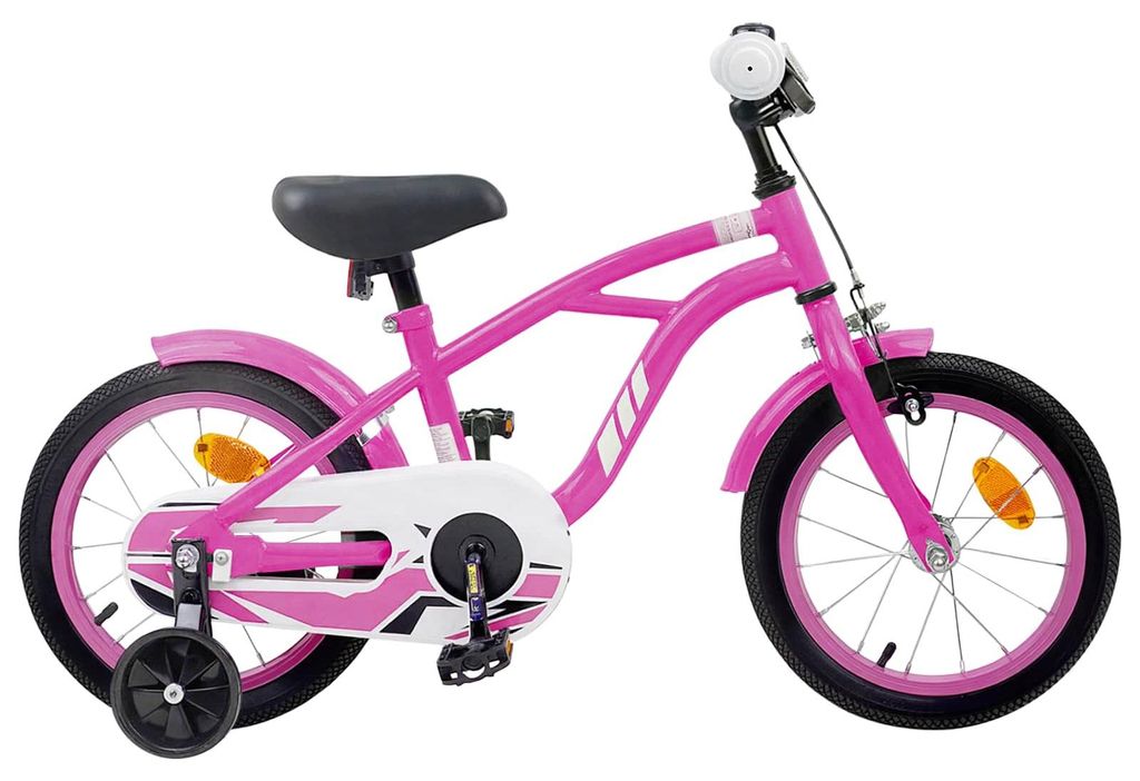 Kinderfahrrad 14 Zoll für 3-5 Jahre alt Dunkelrosa