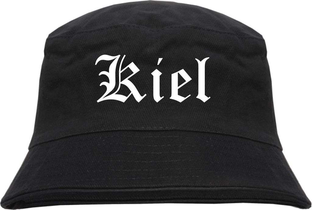 Kiel Fischerhut - Altdeutsch - bedruckt - Bucket Hat Anglerhut Hut L/XL Schwarz