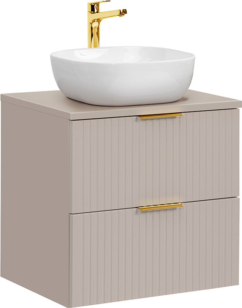 Waschtisch 60.6cm Adriel mit 2 Schubladen, Beige Produktbild 