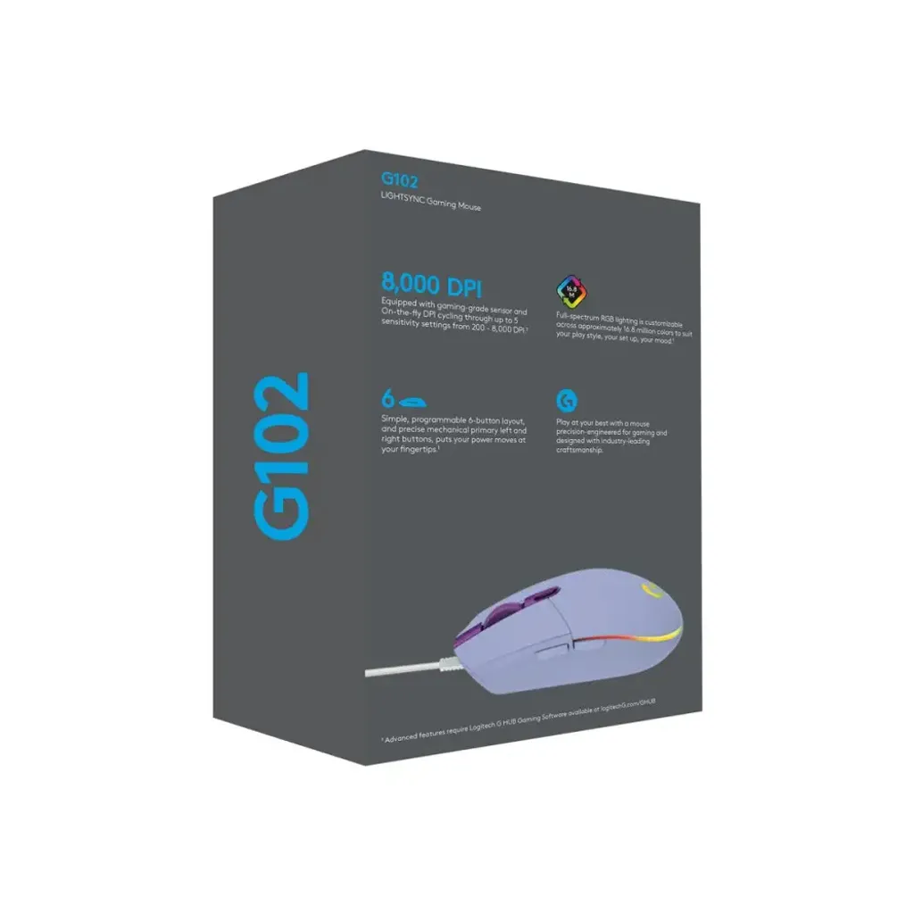 Souris Gaming Logitech G203 LIGHTSYNC RGB avec Capteur 8000 DPI - Noir