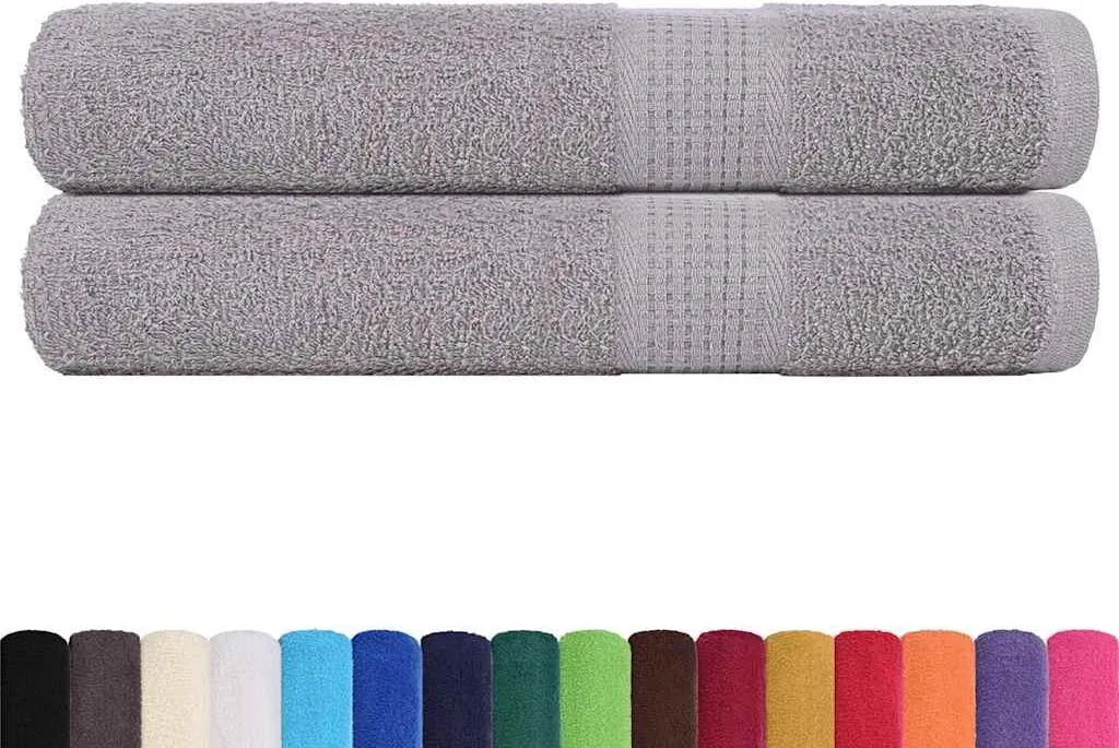 vidaXL Asciugamani per sauna 2 pz. Grigio 80x200 cm 360 g/m² 100% cotone
