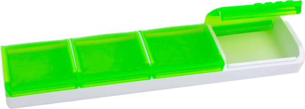 Sundo Pillendose mit 4 Fächern – grün