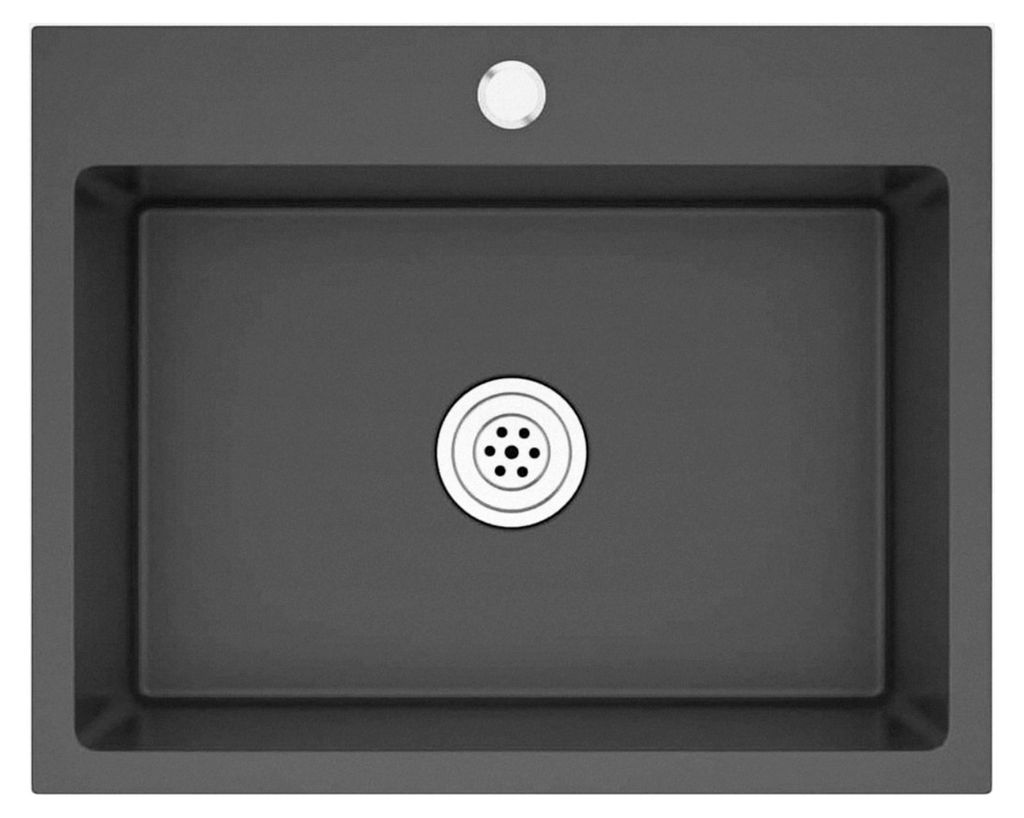 Handgefertigte Einbauspüle mit Hahnloch und Wasserabfluss in X-Form aus Edelstahl