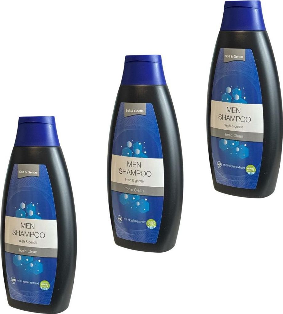 3x500 ml Soft & Gentle Men Shampoo mit Hopfenextrakt