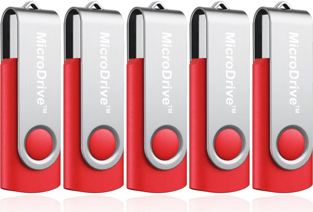 5x 64GB USB 2.0 Stick Flash USB Drive Swivel USB Flashdrive Speicherstick Memorystick Farbe: Rot