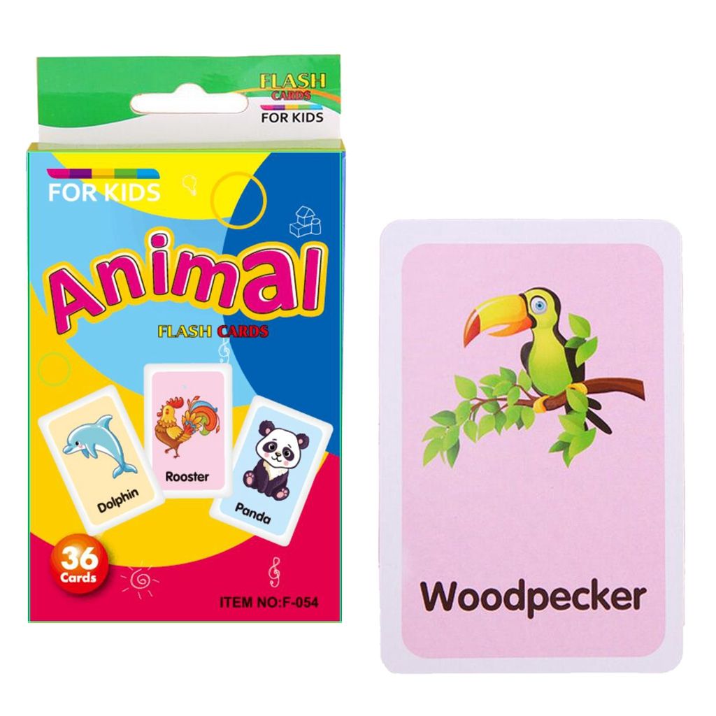 36 Stück Vorschul Lernkarten für Kindertiere 