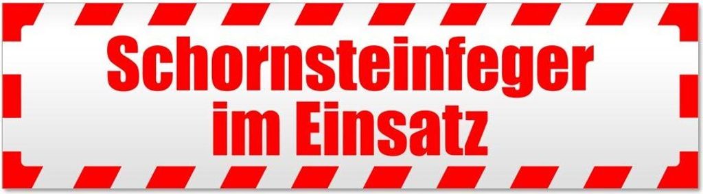 Kiwistar Schornsteinfeger Einsatz gestreift Magnetschild Schild magnetisch - 45cm Rot - Magnetfolie für Auto PKW Kfz