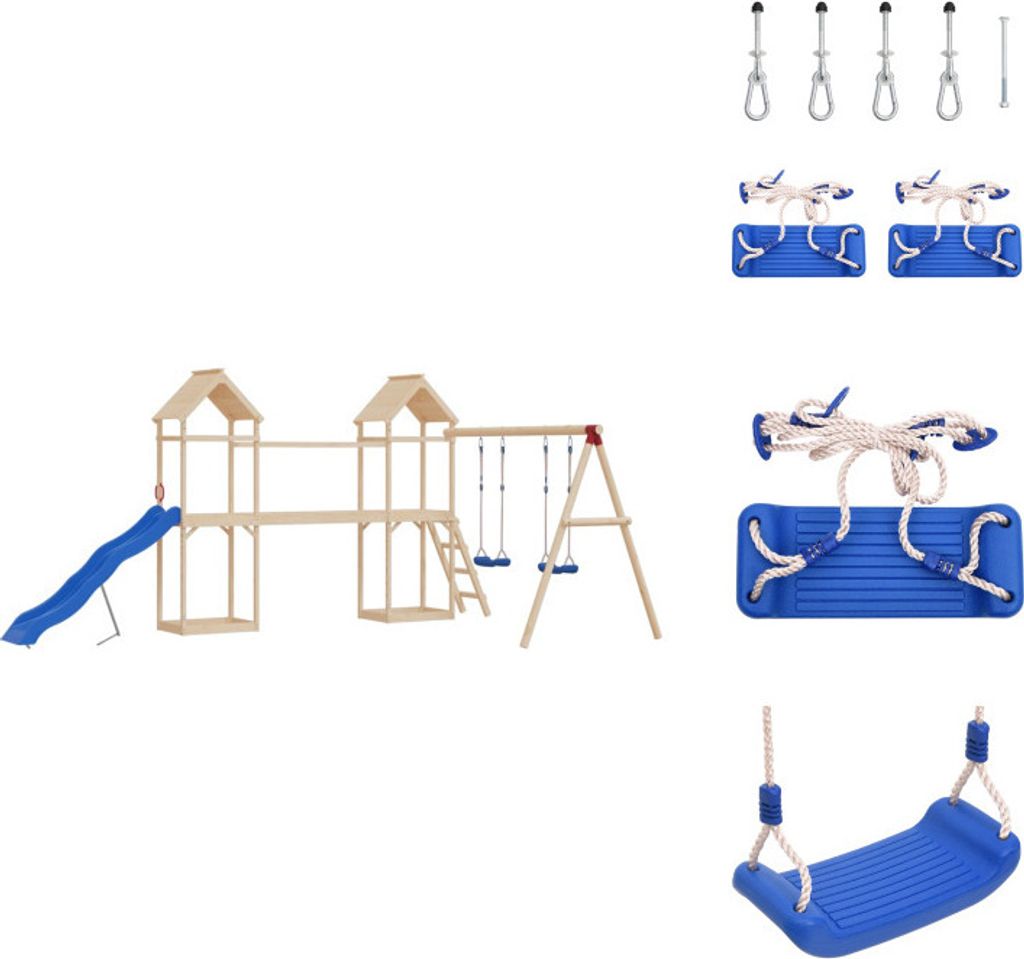 vidaXL Schaukelsitze mit Seilen 2 Stk. Blau 37x15 cm Polyethene - Schaukeln & Spieltürme