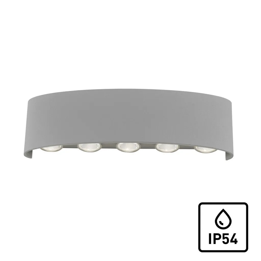 Applique LED IP54 CARLO 3000K Argentée - Étanchéité et Design Durable
