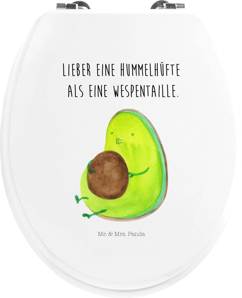 Mr. & Mrs. Panda WC Deckel Avocado Pfeifen - Weiß - Geschenk, klo, WC-Sitz, Sitz, Abnehmen, Brille, Schwanger, Toilettendeckel, Kugelrund