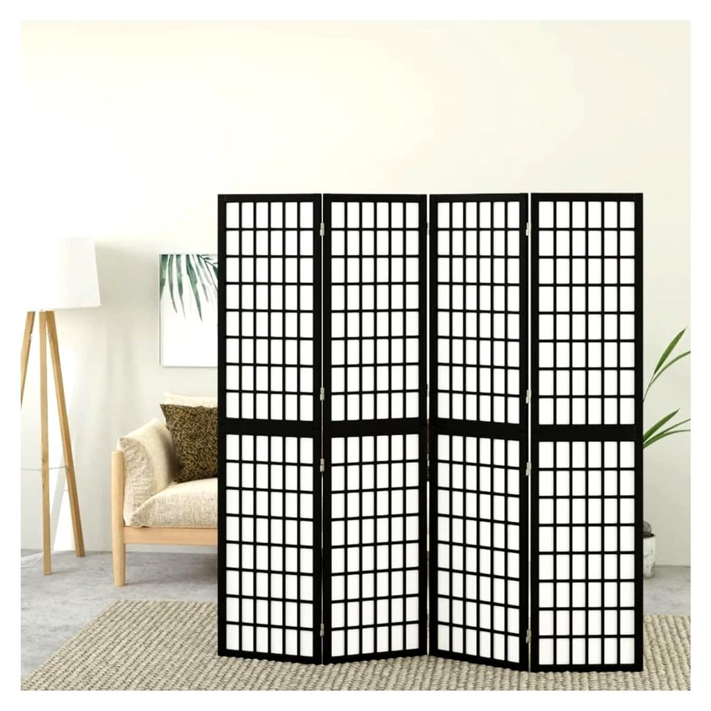 4-teiliges Faltbarer Paravent im Japanischen Stil, Spanische Wand Raumteiler, Trennwand, Mobile Umkleidekabine, Zimmertrenner, Faltwand, Abtrennung...