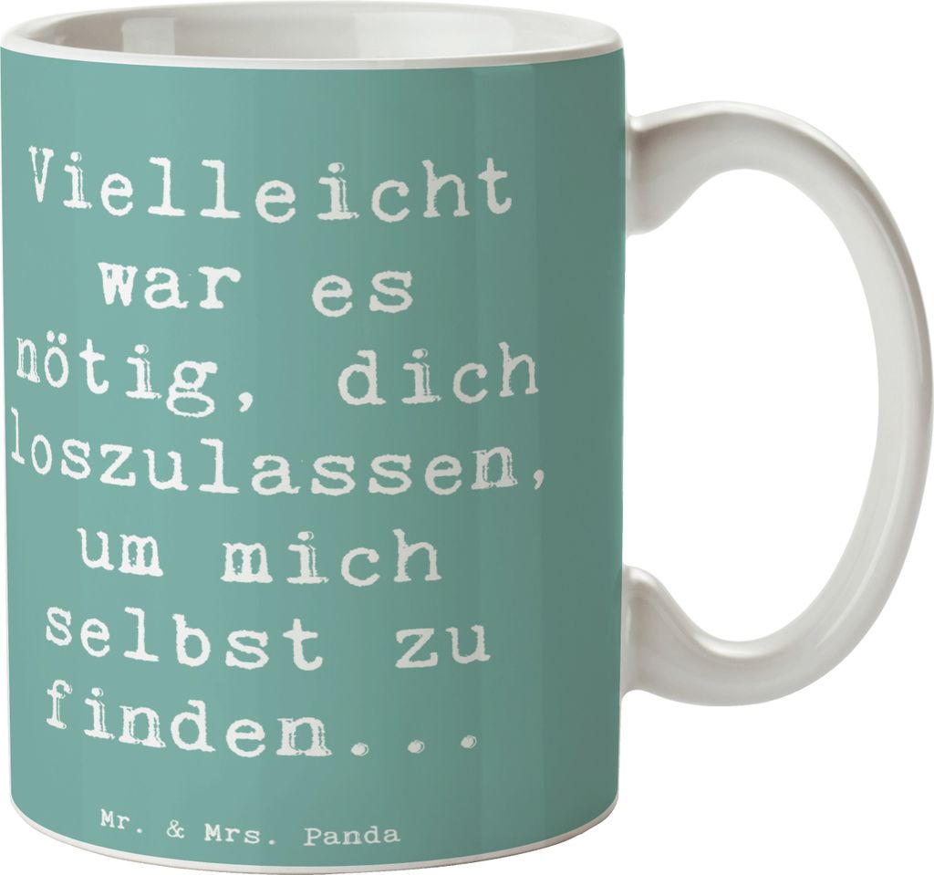 Mr. & Mrs. Panda Tasse Spruch Liebeskummer Selbstfindung - Meeresbrise - Geschenk, Kaffeebecher, Herzschmerz, Wachstum, Gefühl, Becher, tröstende...