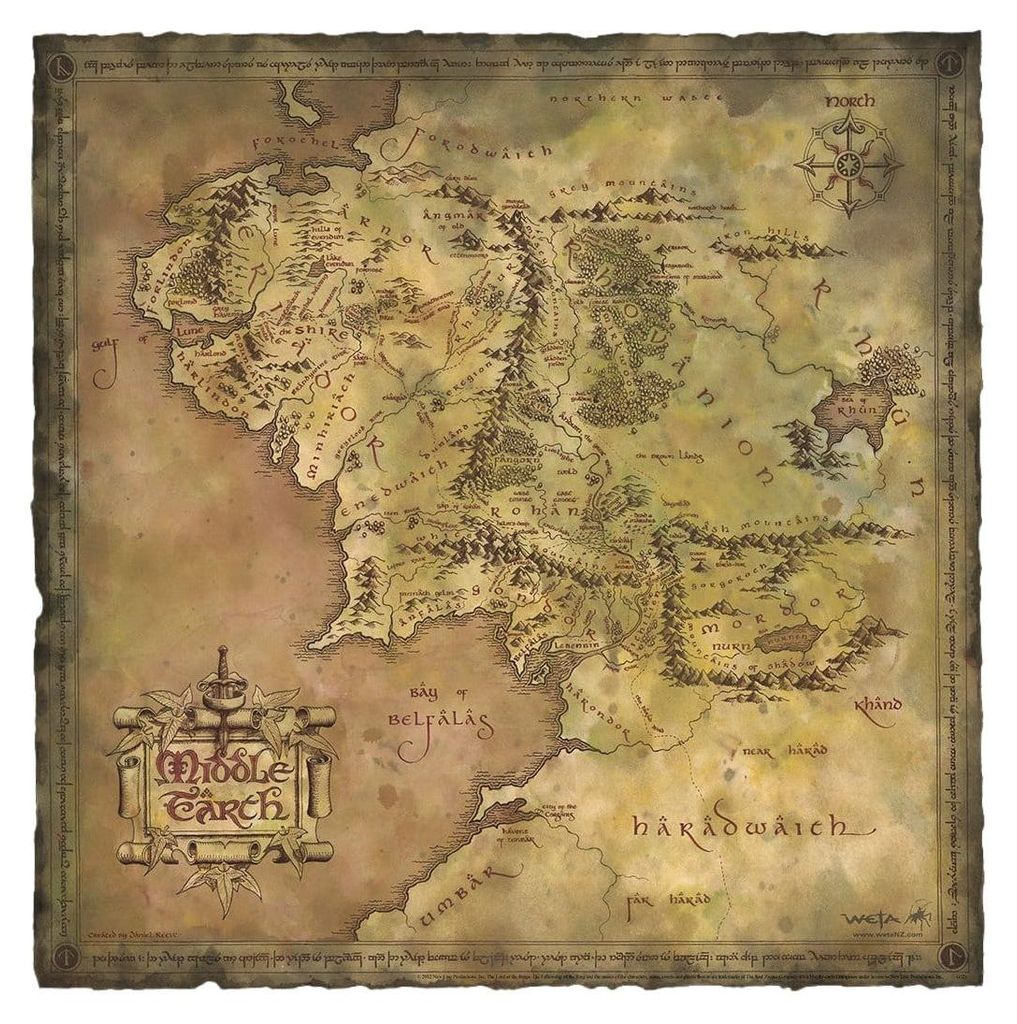 Herr der Ringe Kunstdruck Parchment Map of Middle-earth 59 x 30 cm