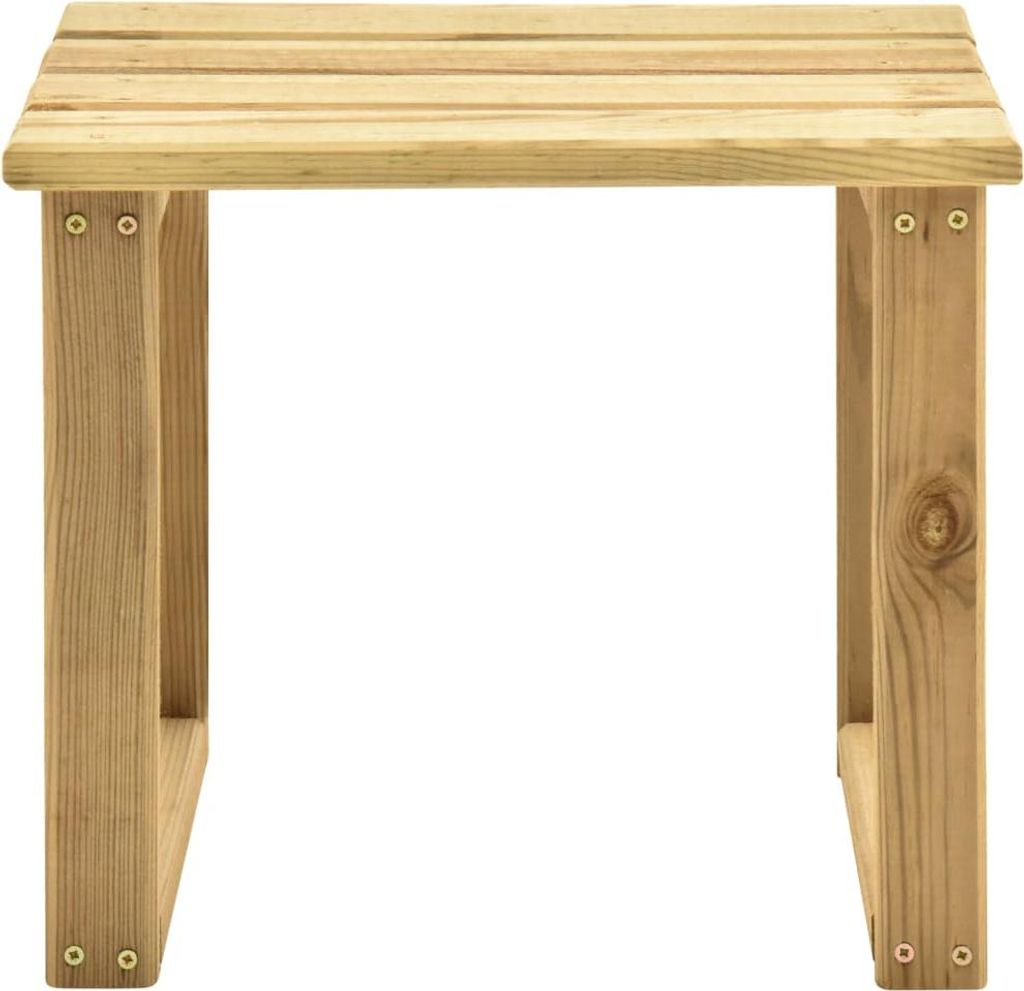 A wooden side table on a white background.