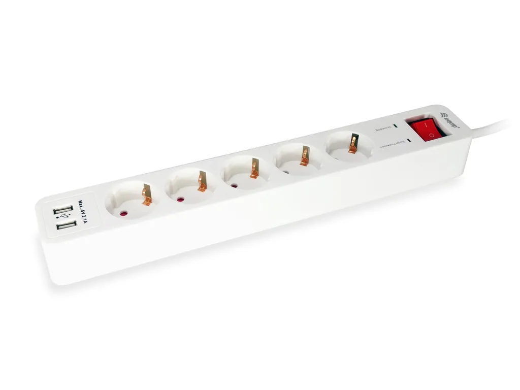 Power Strip Equip 245554: 5 Prese Bianco Chic per Casa tua