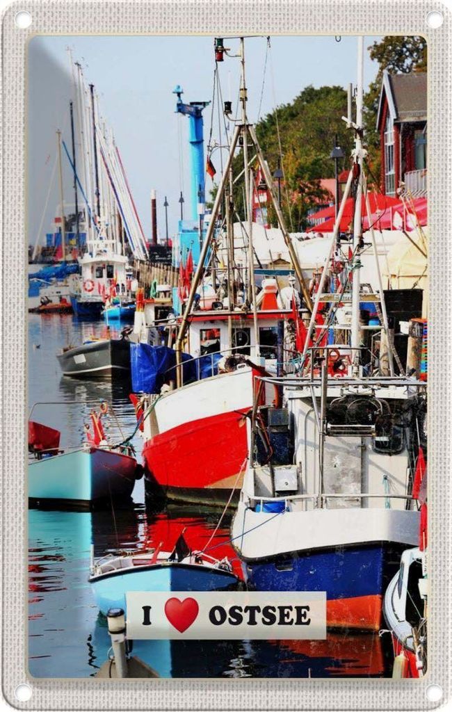 vianmo Blechschild 18x12 cm Ostsee Boote Bootstour Bildmotiv Reisemotiv Abenteuer Reisen Urlaub