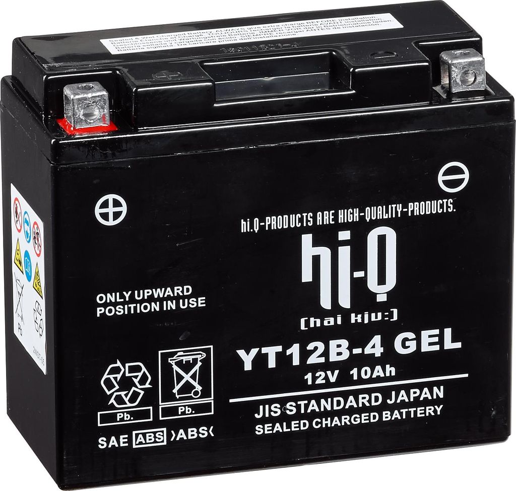 Hi-Q HT12B-4 AGM Gel Batterie 12V, 10Ah für Motorrad und mehr