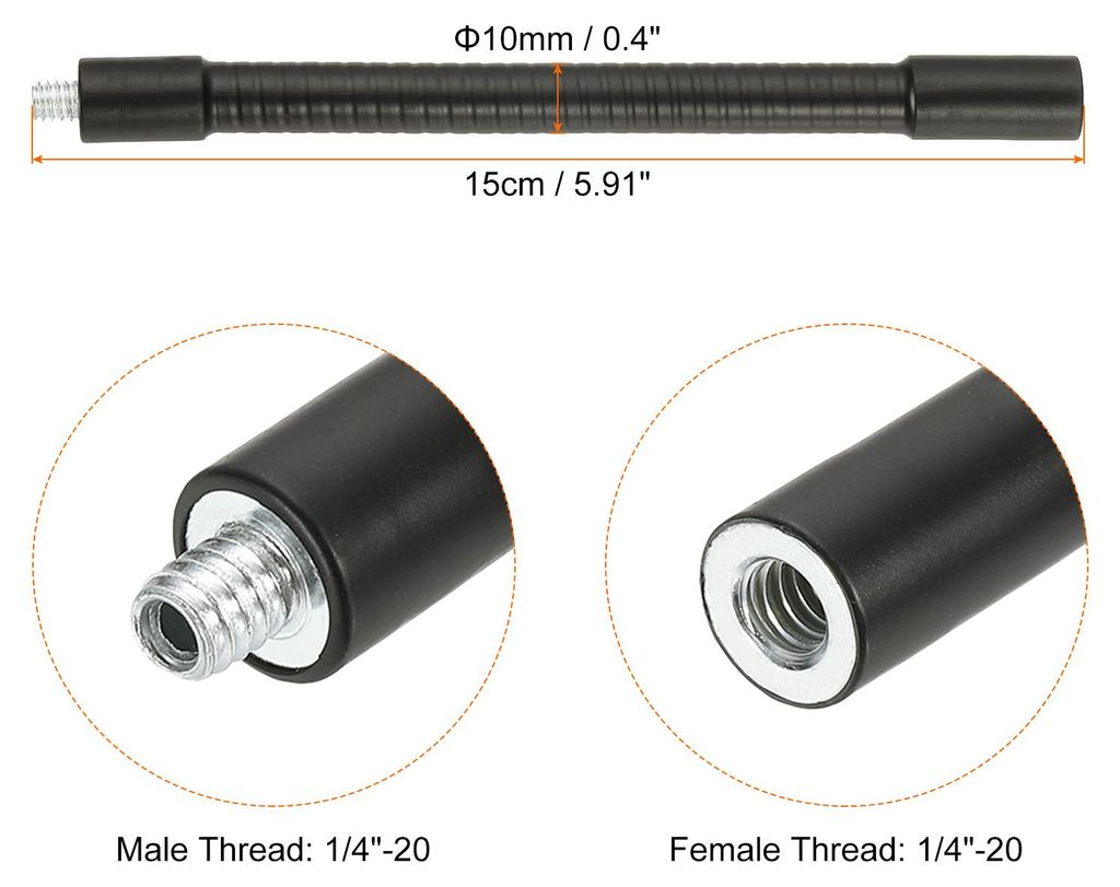6" Schwanenhals, 1/4"-20 Weiblich zu M?nnlich Gewinde Metall Universal Schlauch Flexibler Arm Schwanenhals Verl?ngerungshalter fš¹r Action Kamera...