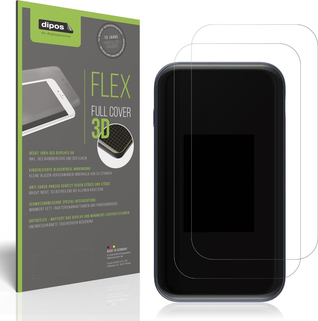 2x Full Cover Schutzfolie matt für ZTE MU5002 Panzerfolie Anti-Shock