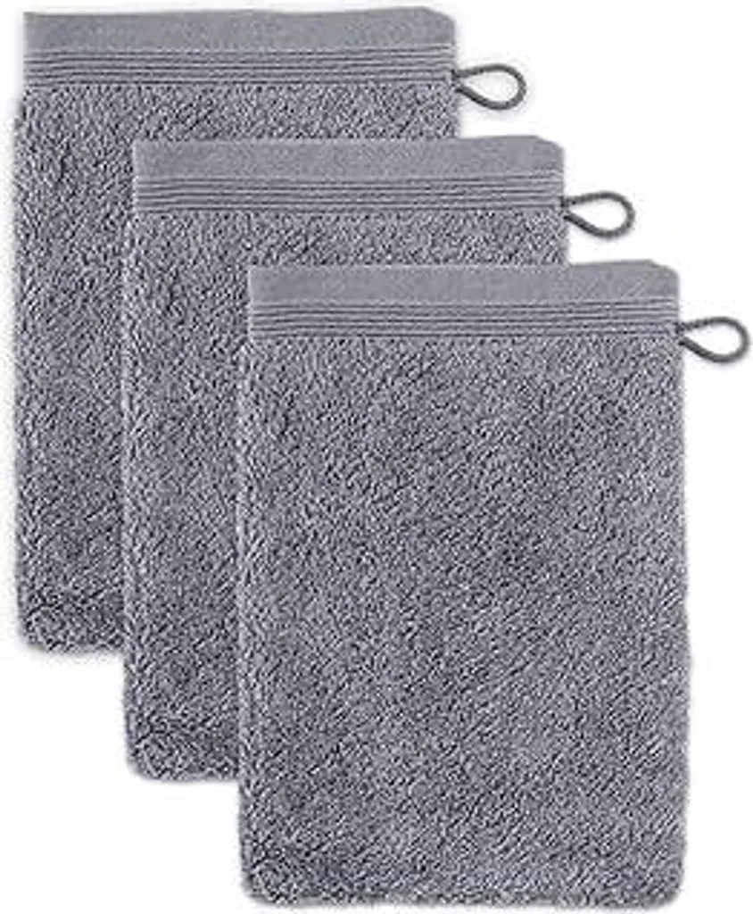 Guanto da bagno Möve Superwuschel 15 x 20 cm in cotone 100%, colore pietra, set da 3 pezzi