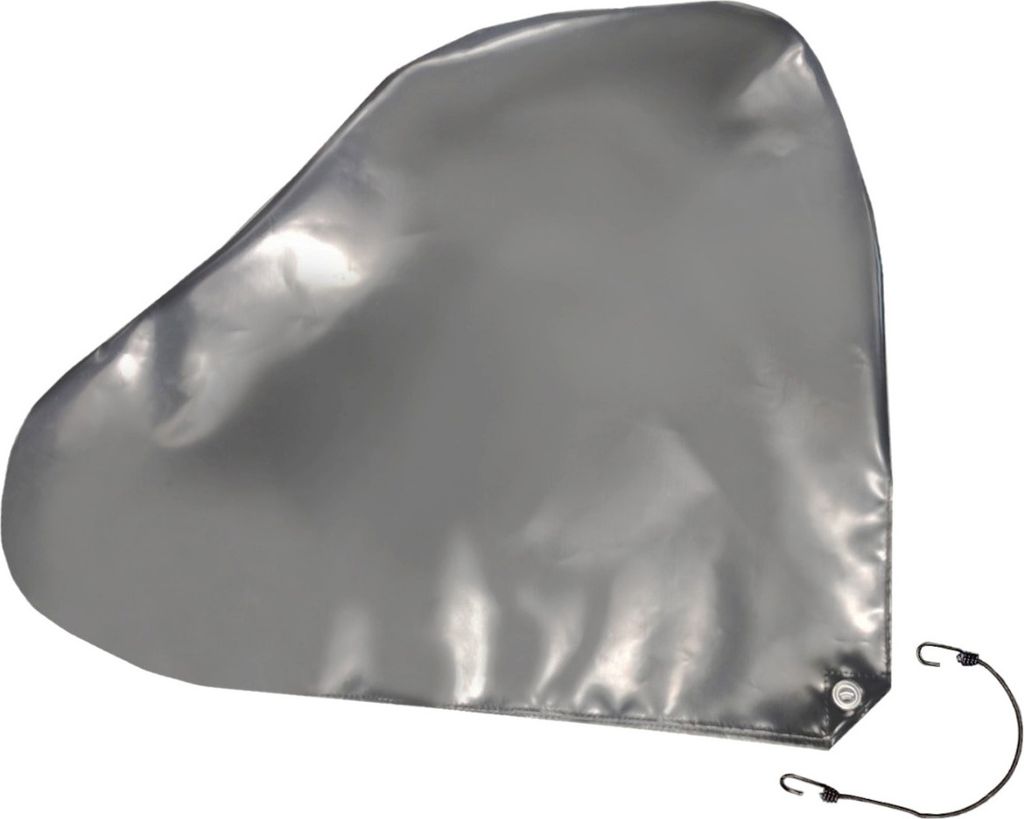 Deichselhaube aus Premium LKW PVC Plane, 680g/m², (Grau RAL7037, 88x70cm für ungebremste Deichseln), Universal Deichselschutz, Deichelabdeckung