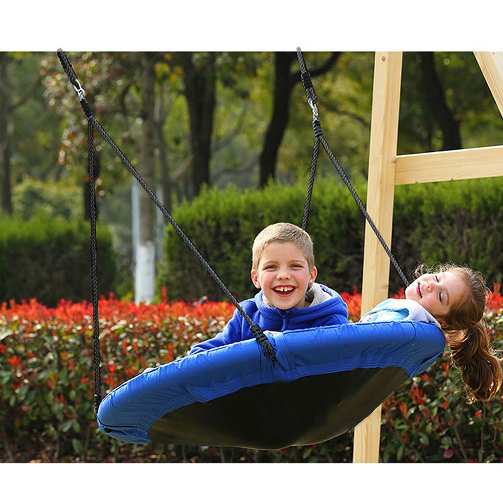 Nestschaukel 100x100cm für Kinder Garten-Schaukel bis 100kg Blau