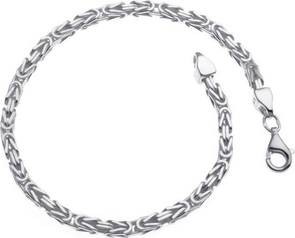 SILBERKETTEN STORE Königskette Armband 3mm - 925 Silber, Länge wählbar von 16-25cm - 21cm