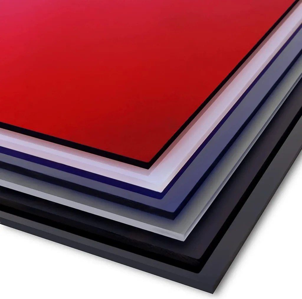 Plaque acrylique rouge 3mm 100x100cm résistante aux UV et intempéries