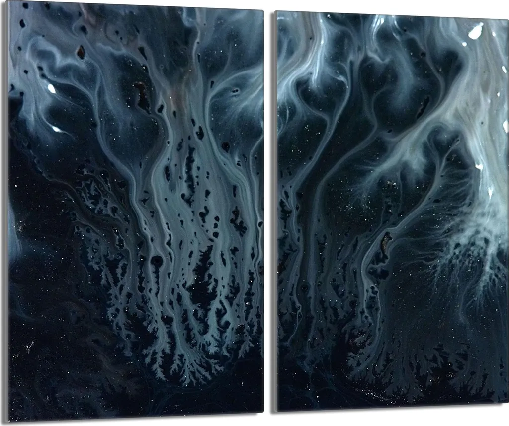 Piastre copriforno 2 pezzi 30x52 Coperchio per piano cottura in vetroceramica, motivo marmo