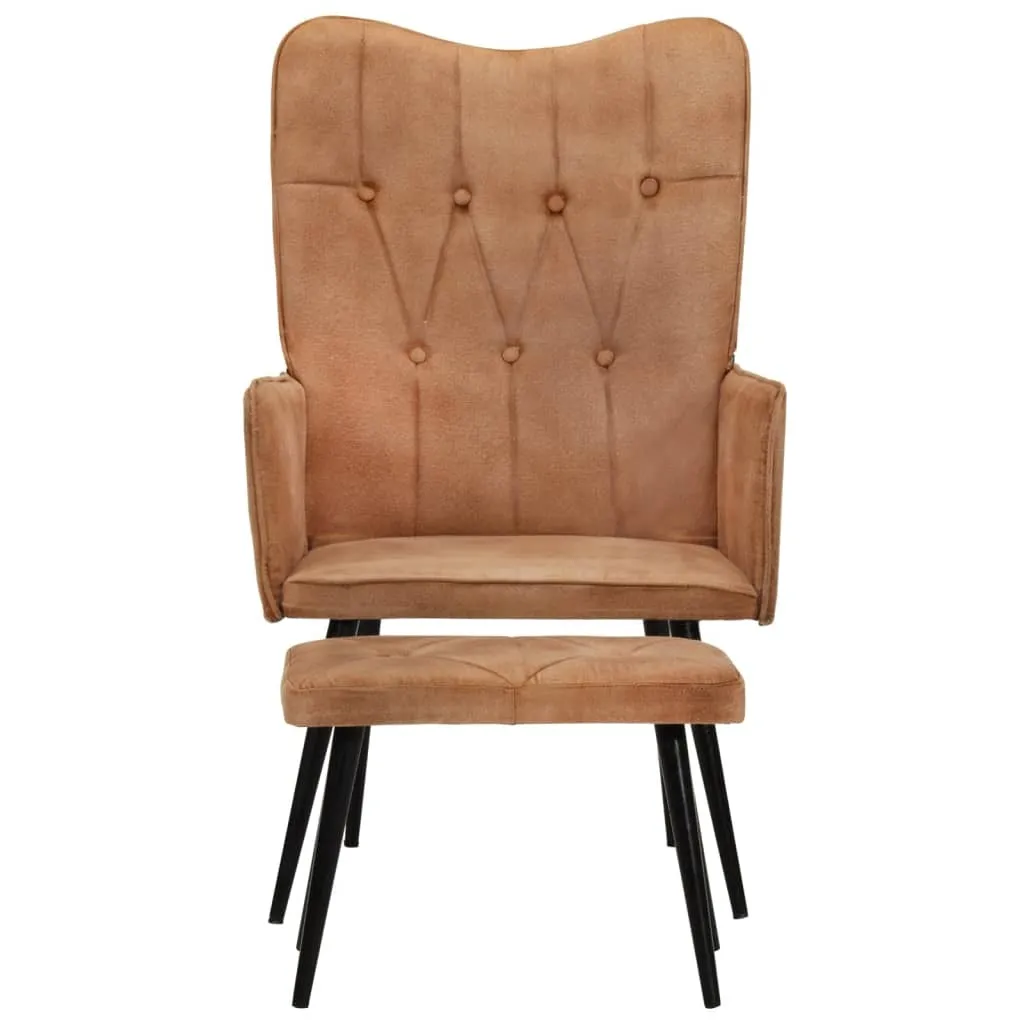 Set Sedia Relax vidaXL Tela Marrone e Ferro: Stile Loft Retro