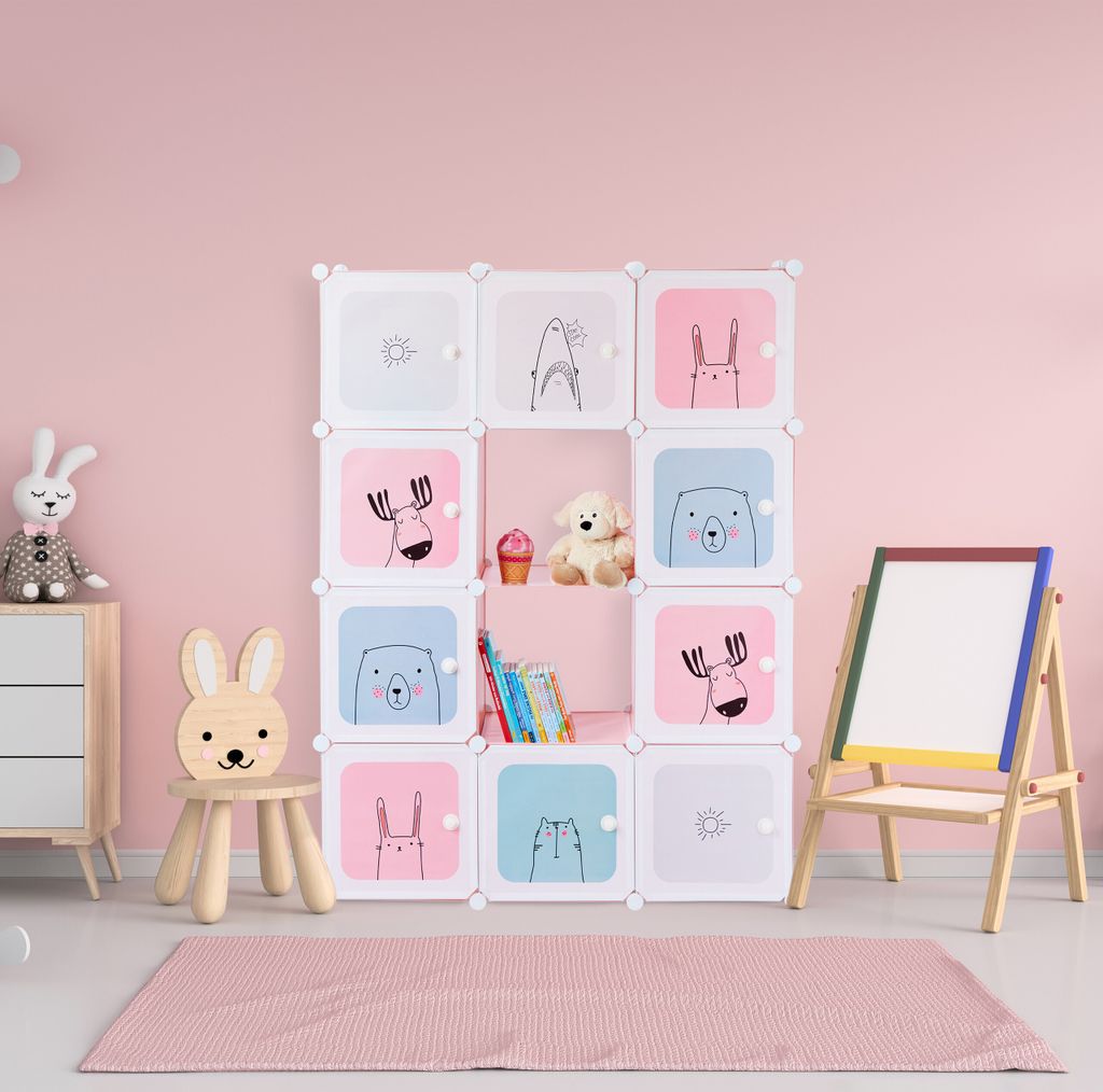 relaxdays Steckregal Kinderzimmer mit 12 Fächern Produktbild 2