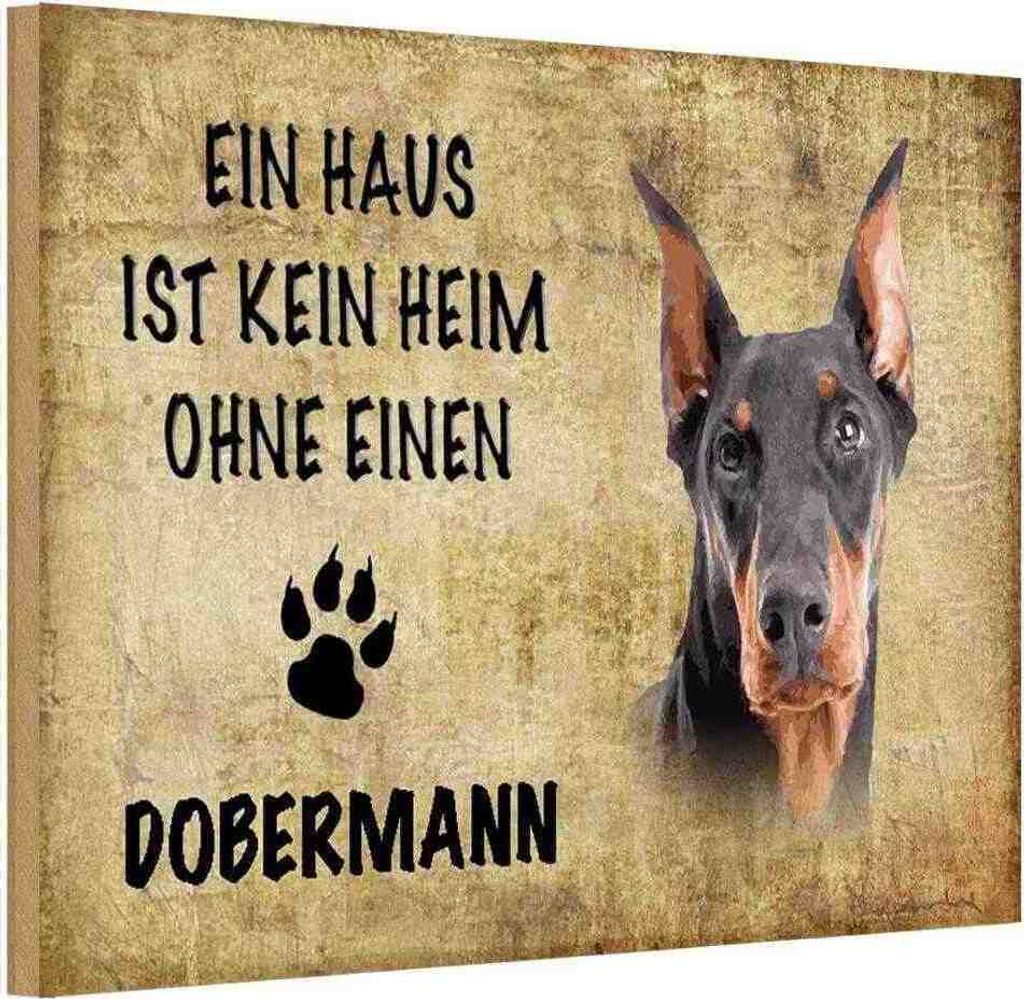 vianmo Holzschild 12x18 cm Doberman Hund ohne kein Heim Tier Haustier