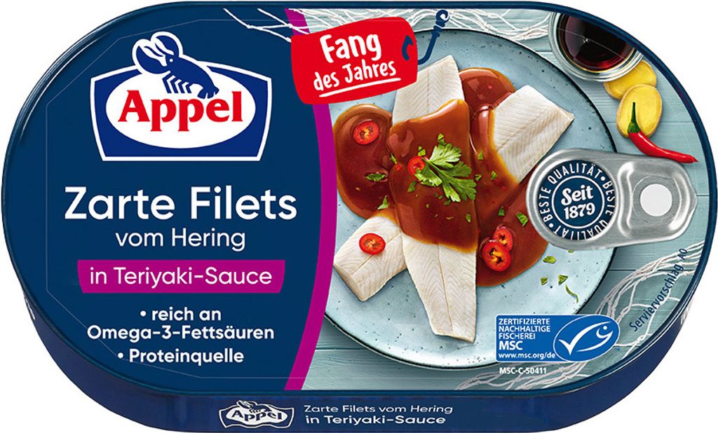 APPEL MSC Heringsfilets in Teriyaki-Sauce 190g